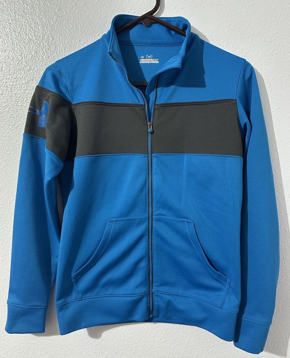 Under Armour Allseason Gear Mens XS Blue Colorblock Full Zip Athletic Jacket